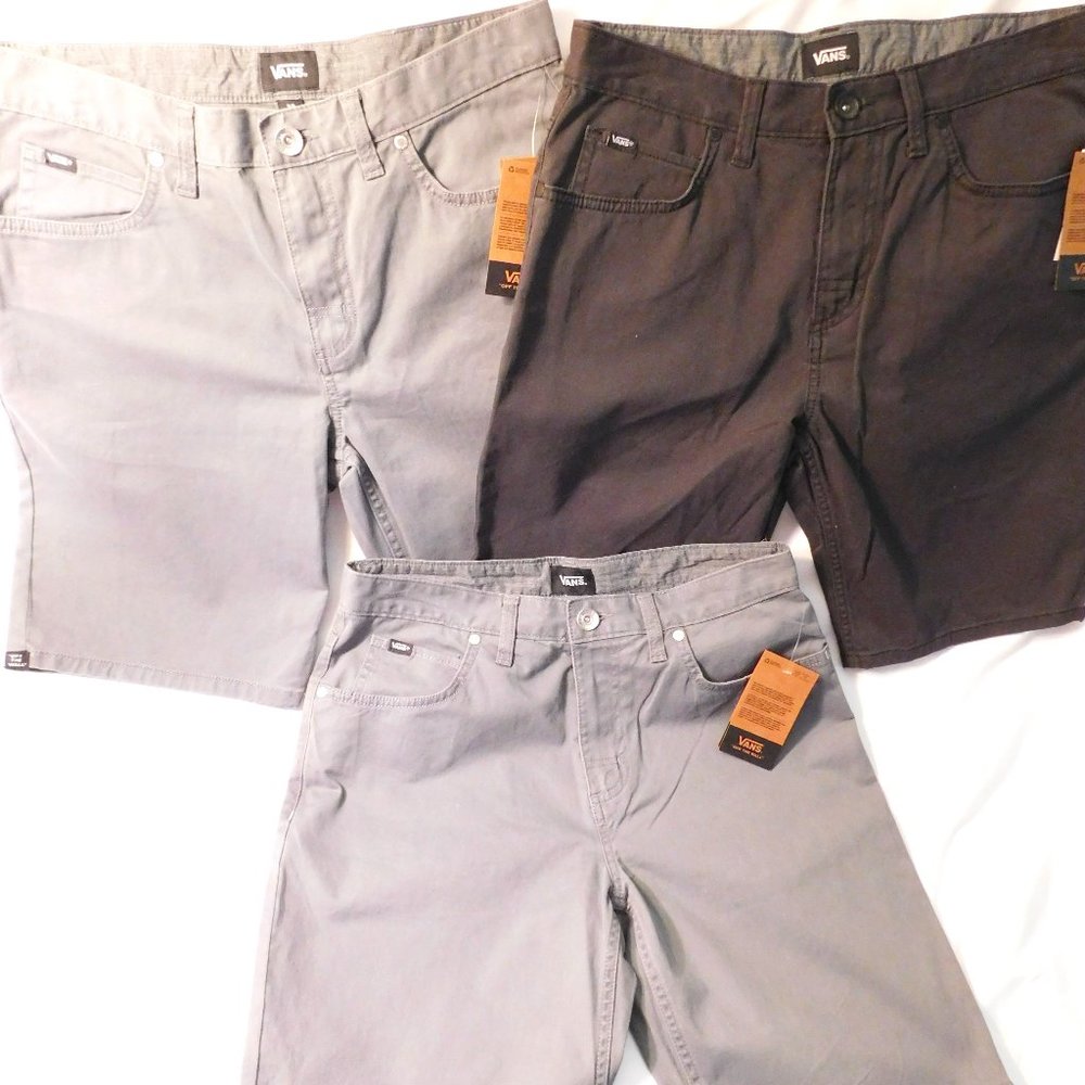 Vans "Cooper" Shorts" Off the Wall Men's Size 30 Lot of 3 Gray and Black NEW